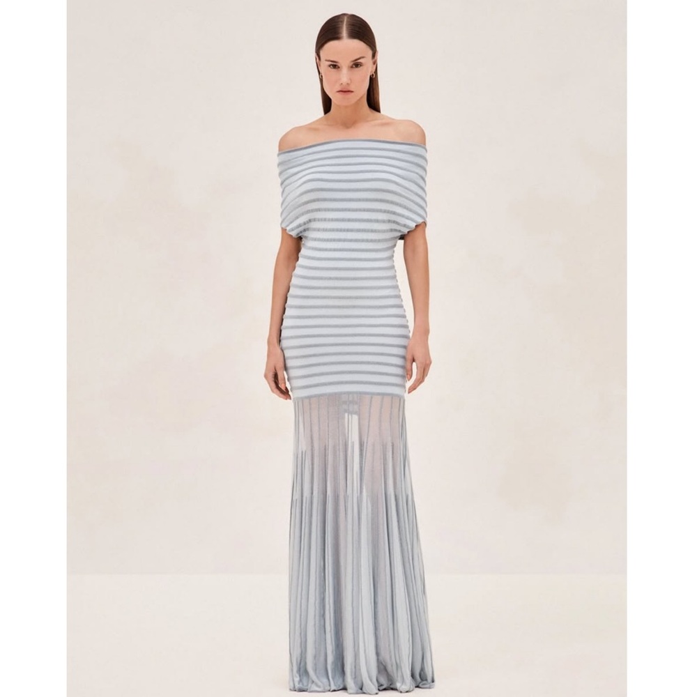 Alexis Light Blue Striped Maxi Dress